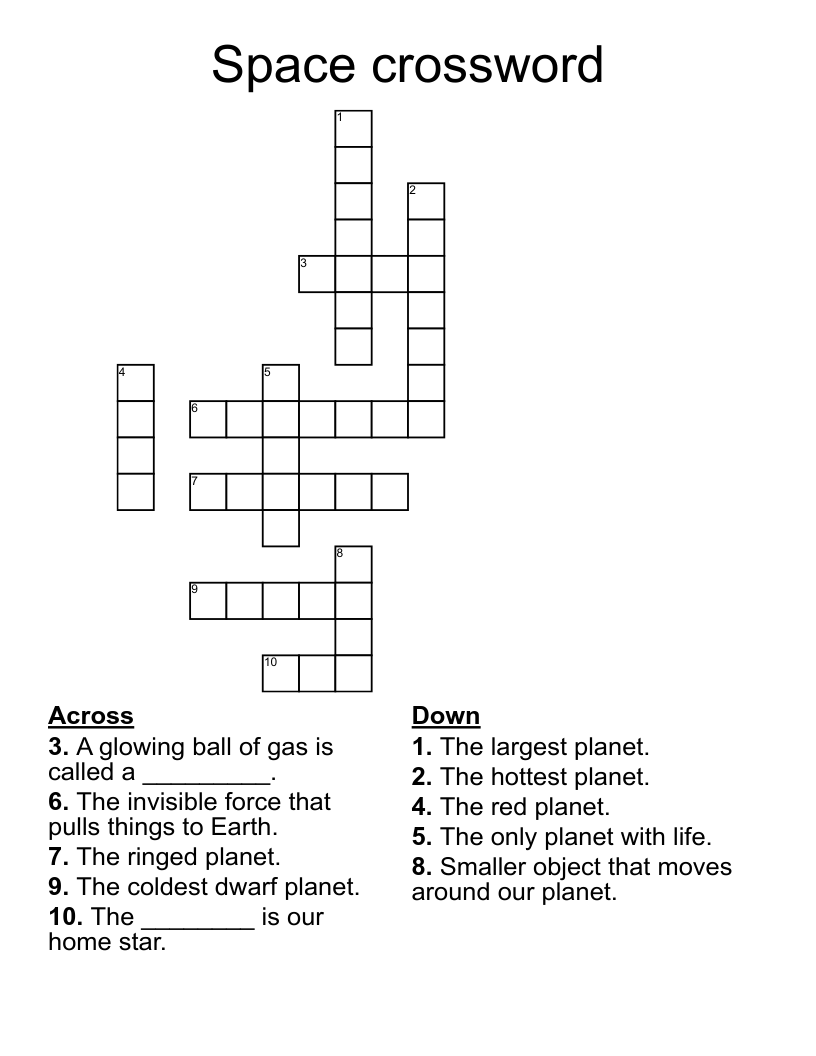 Space crossword 