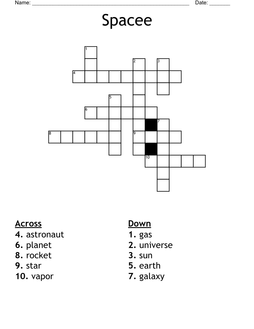 Spacee Crossword
