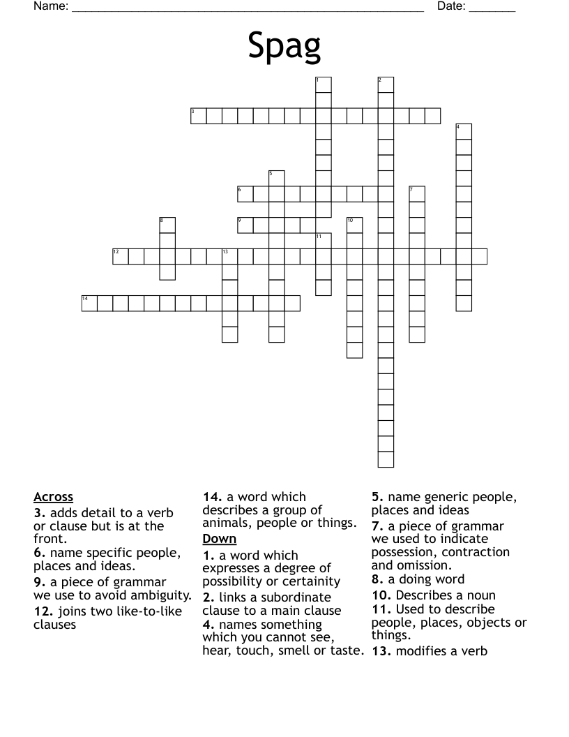Spag Crossword