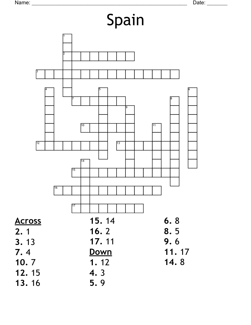 Spain Crossword