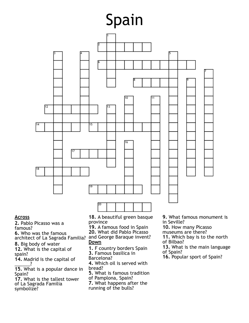 Spain  Crossword