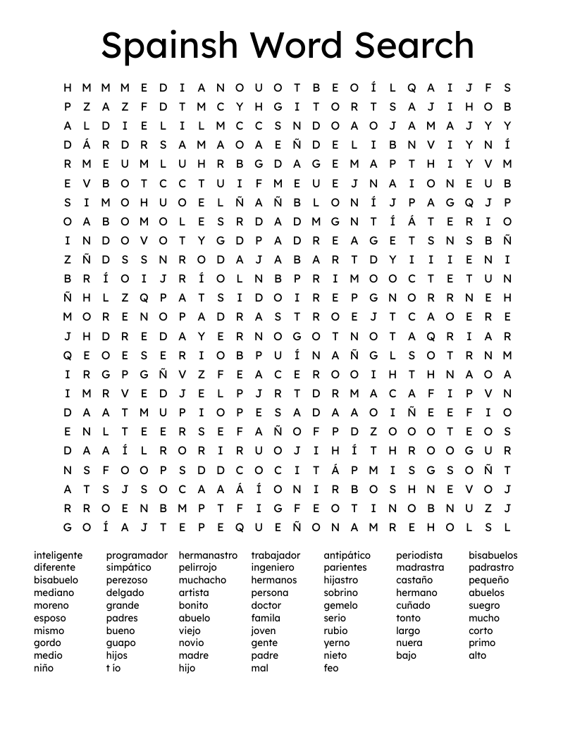 Spainsh Word Search
