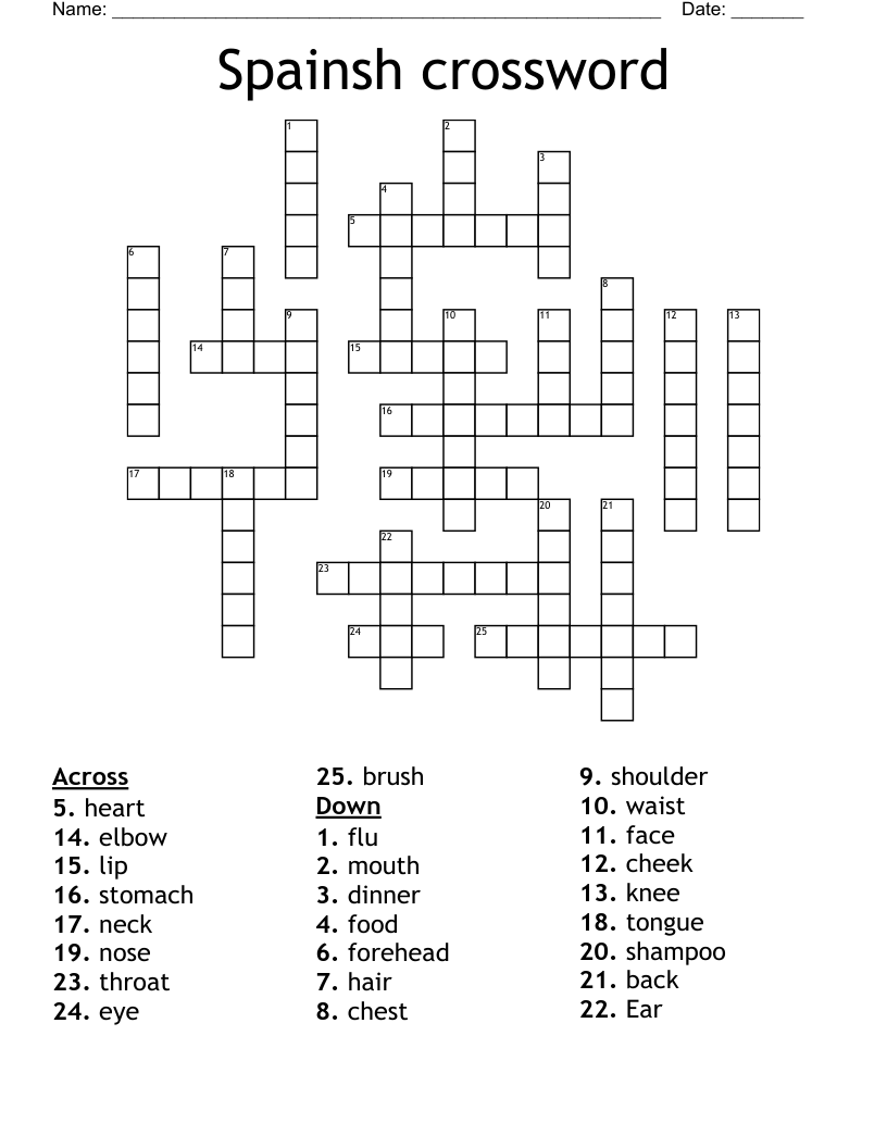 Spainsh crossword