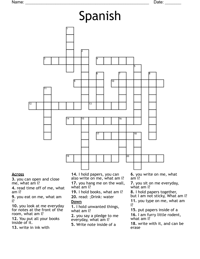 Spanish Crossword