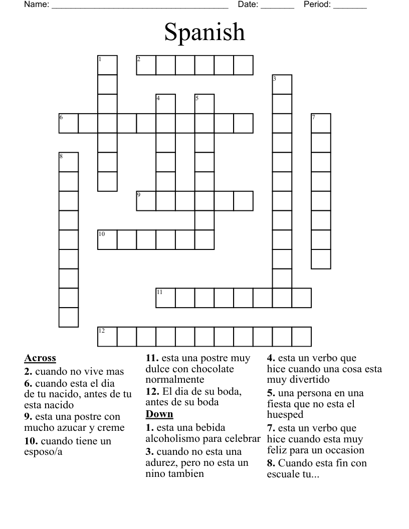 Spanish Crossword