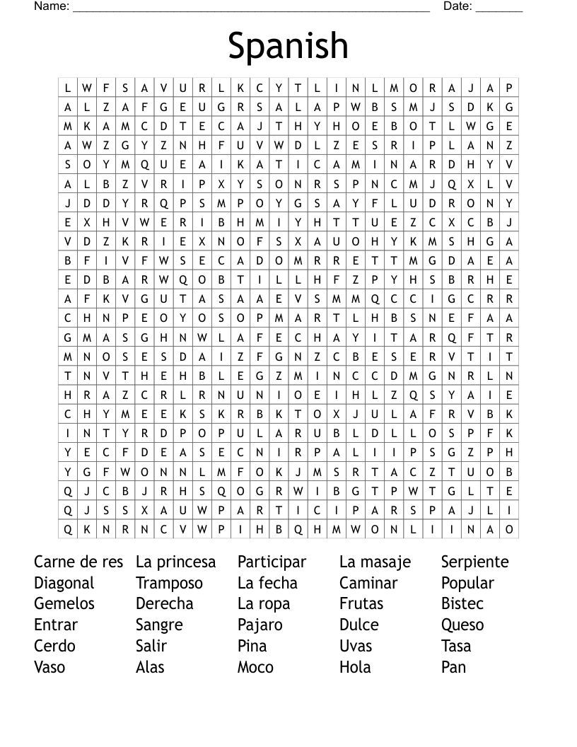 Spanish Word Search