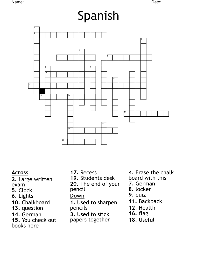 Spanish Crossword