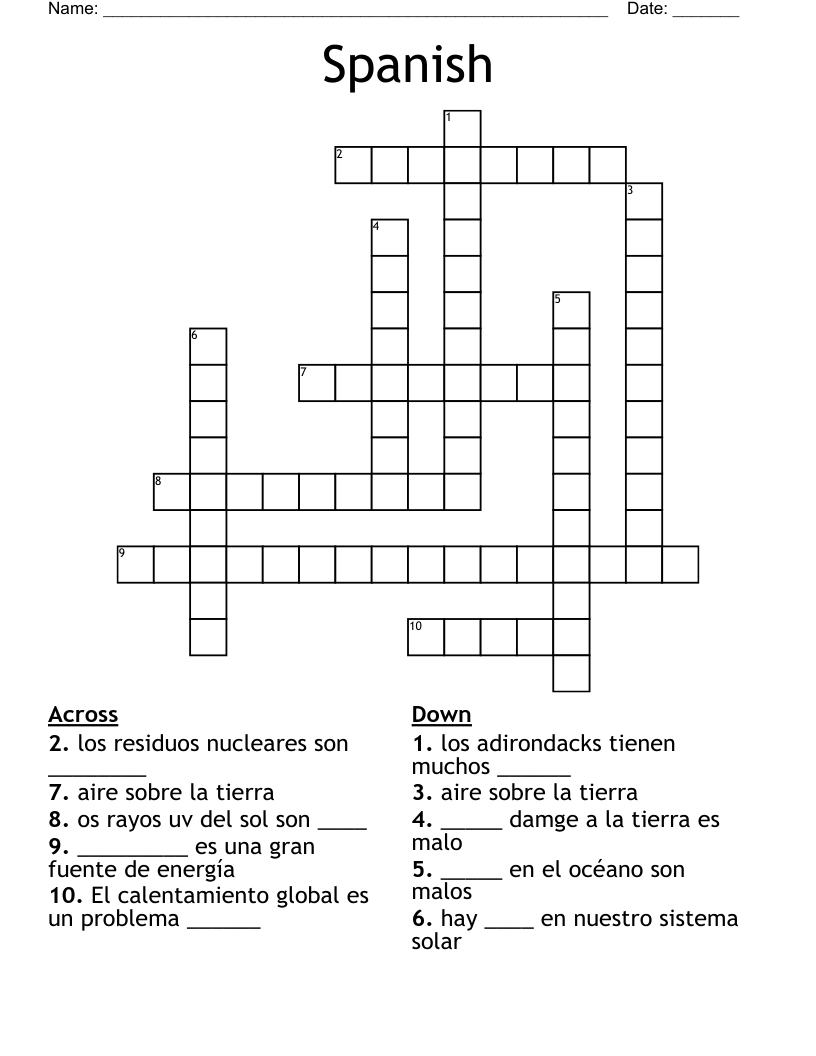 Spanish Crossword