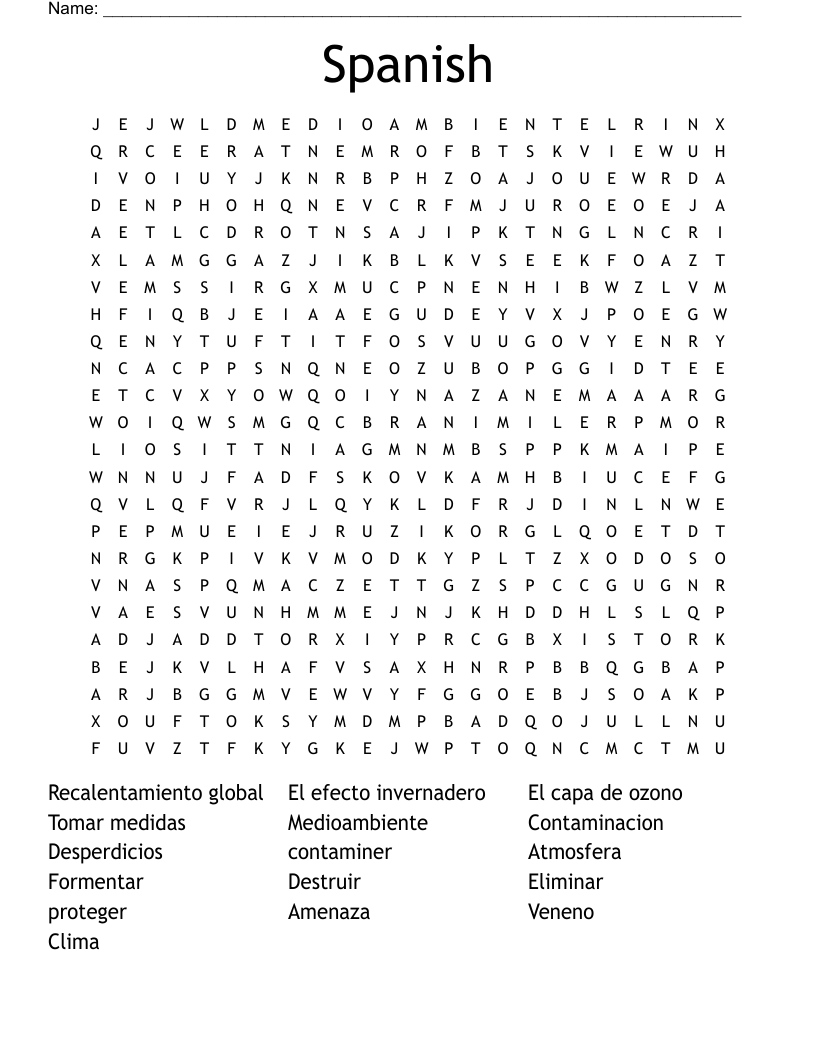 Spanish Word Search