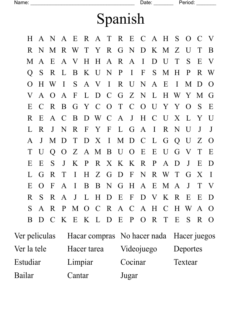 Spanish Word Search