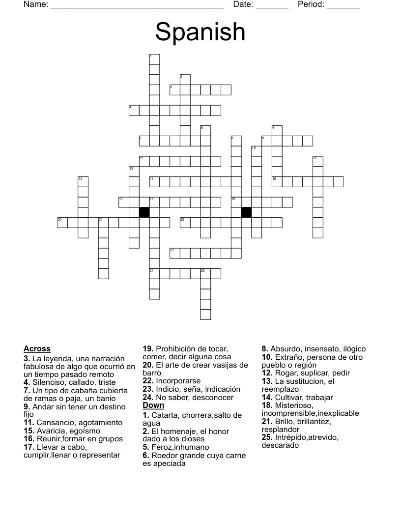 Spanish Crossword