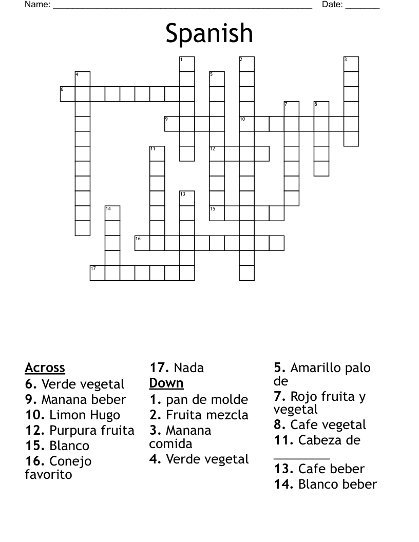 Spanish Crossword