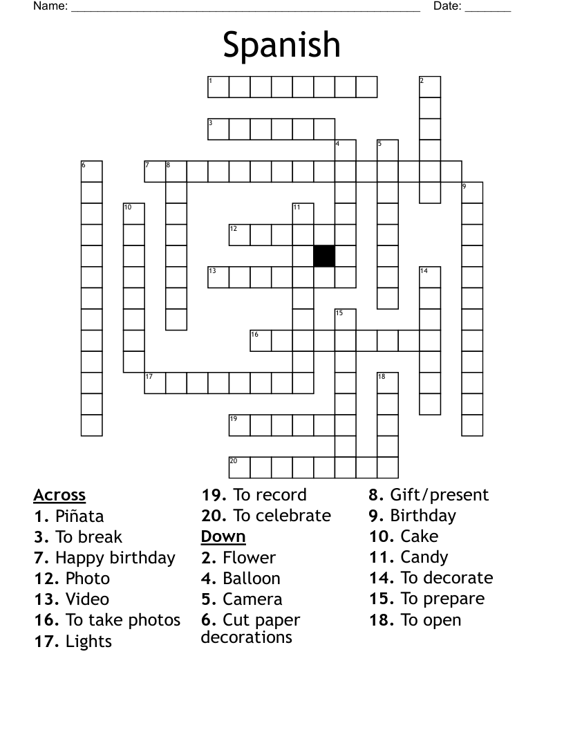 Spanish Crossword