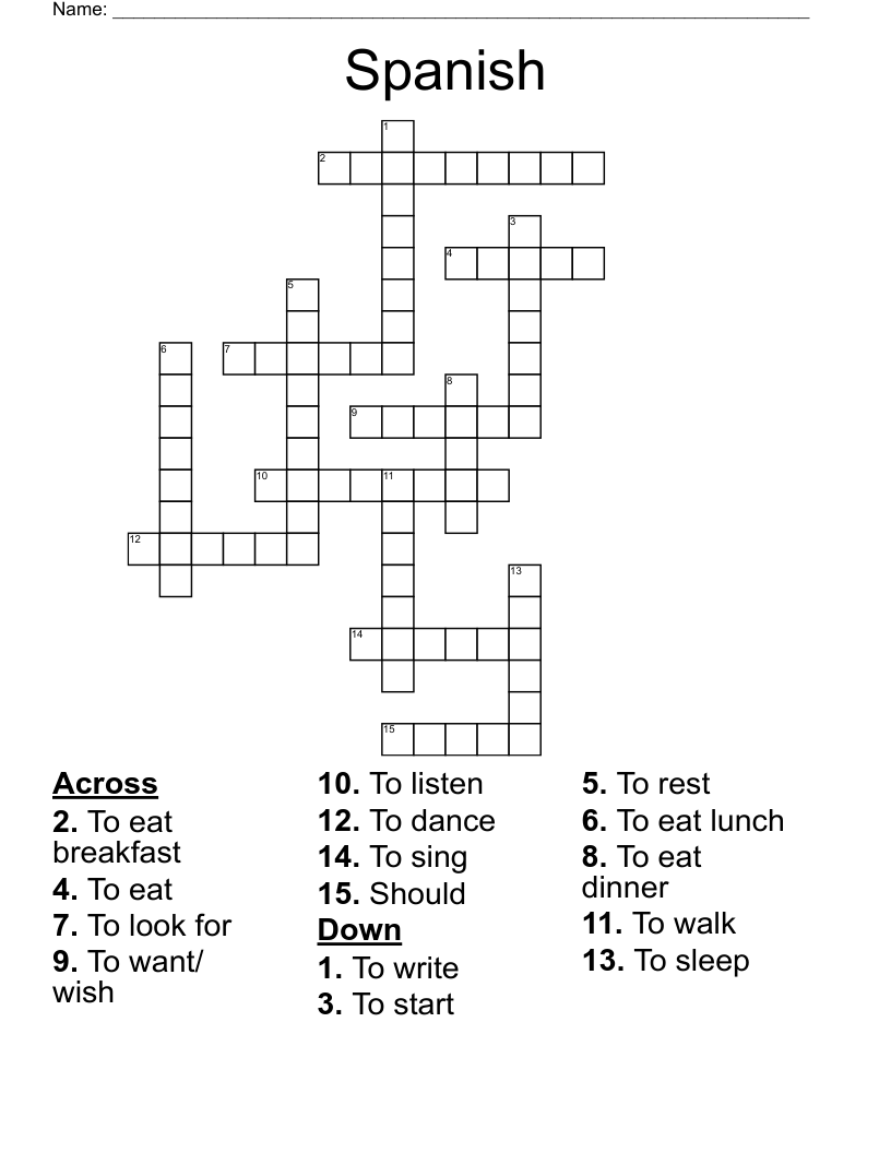 Spanish Crossword