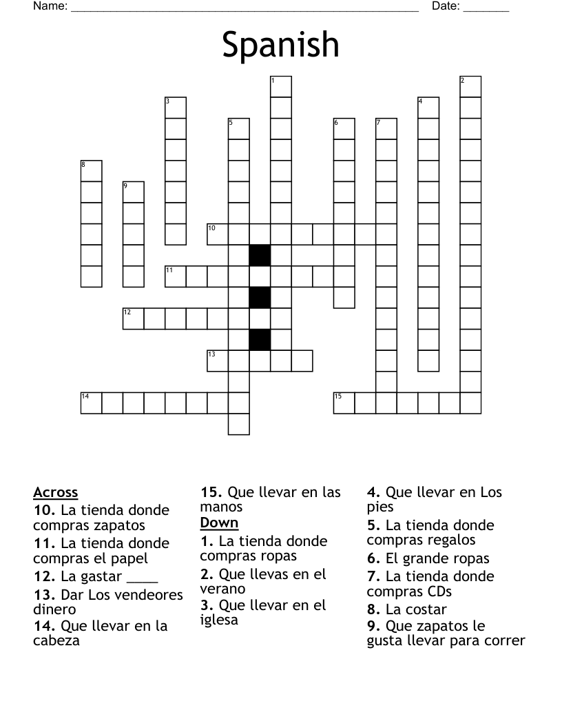 Spanish Crossword