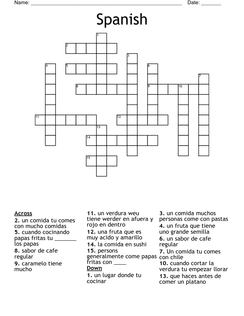Spanish Crossword