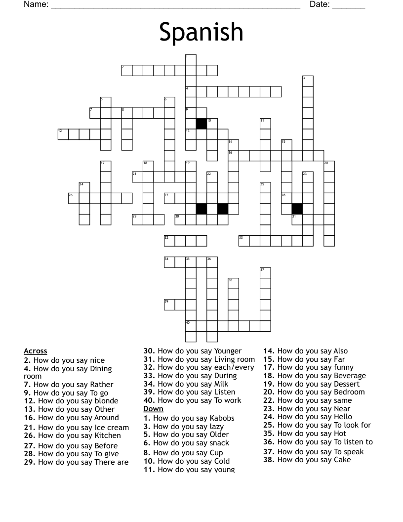 Spanish Crossword