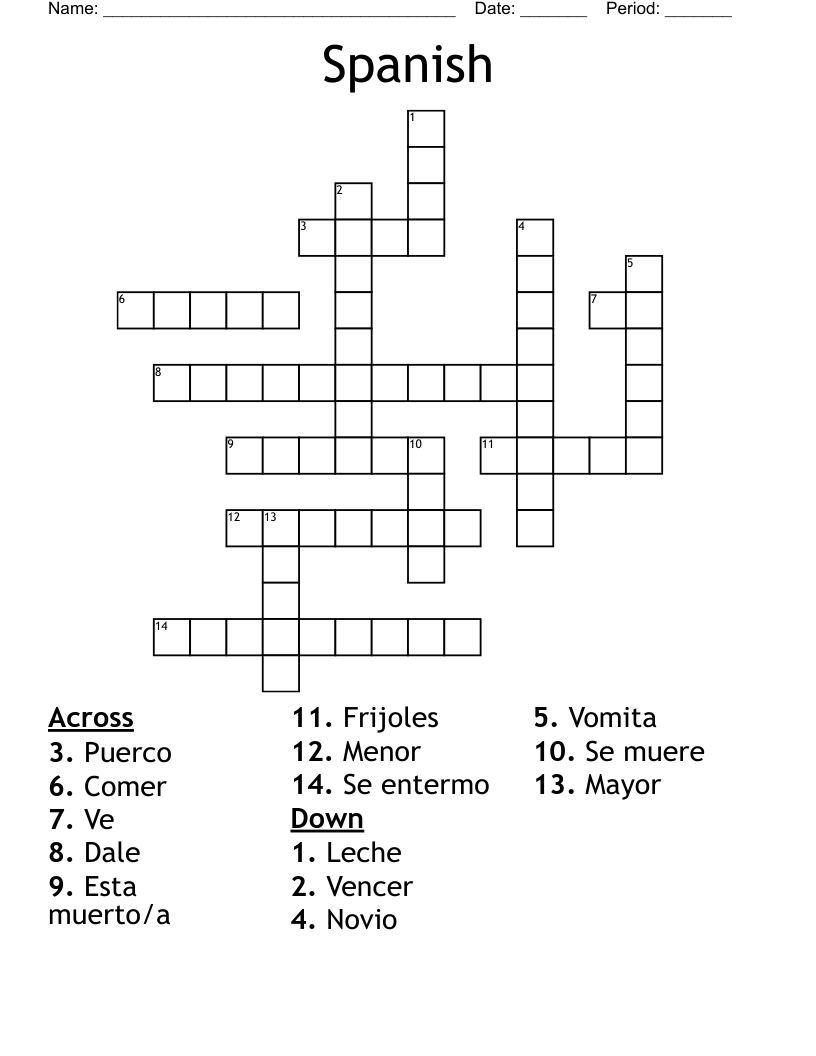 Spanish Crossword
