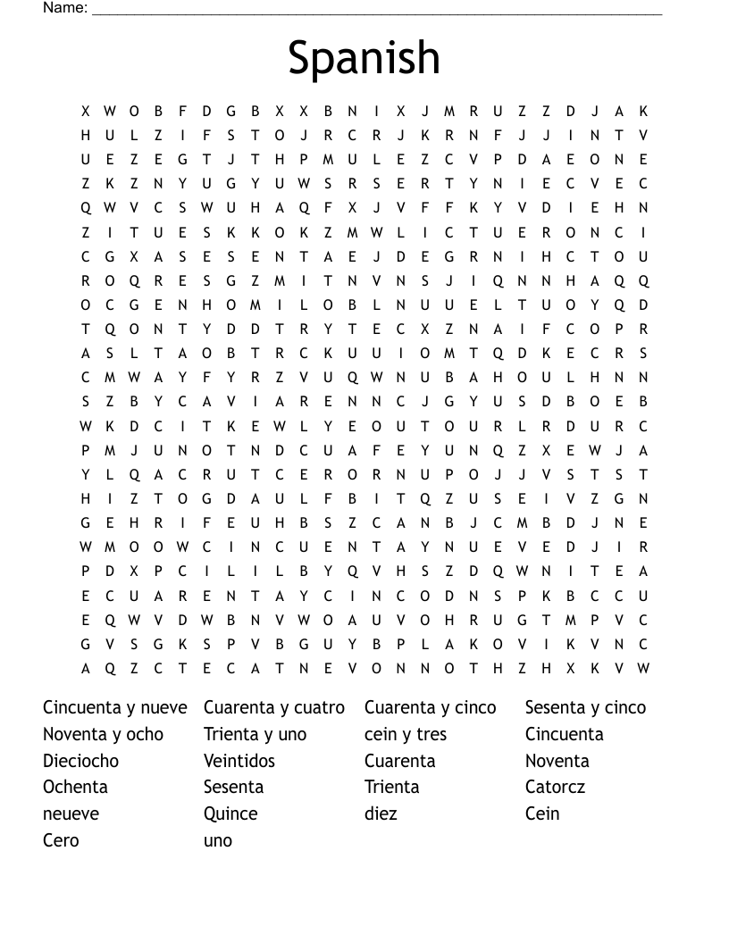 Spanish Word Search