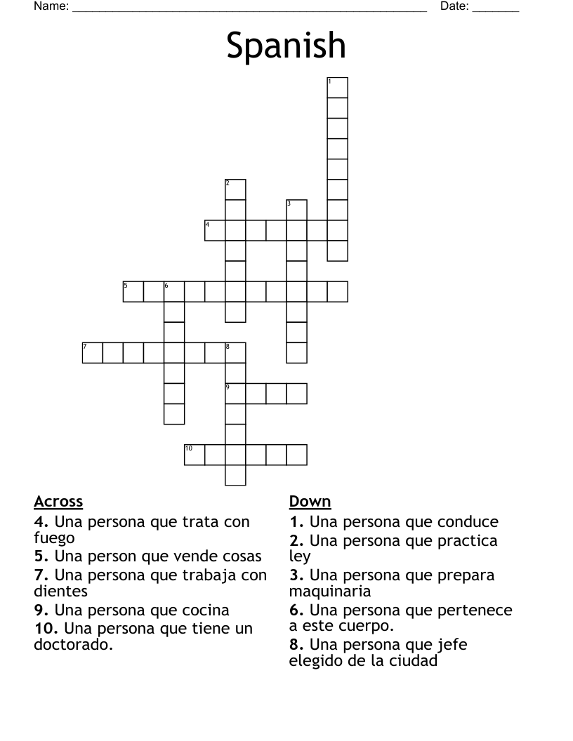 Spanish Crossword