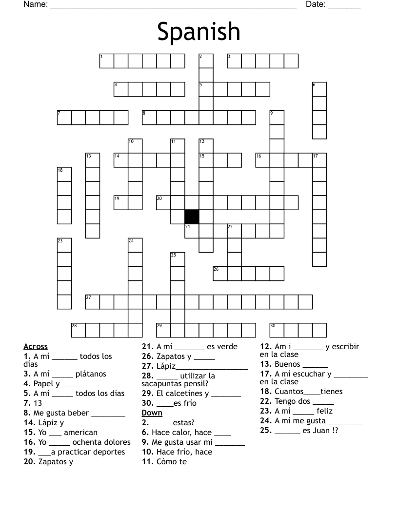 Spanish Crossword