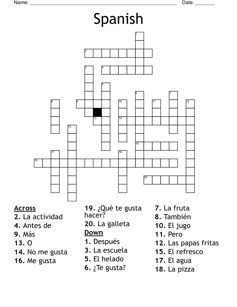 Spanish Crossword