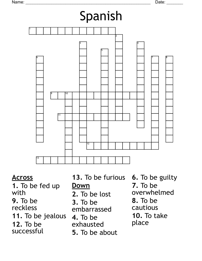 Spanish Crossword