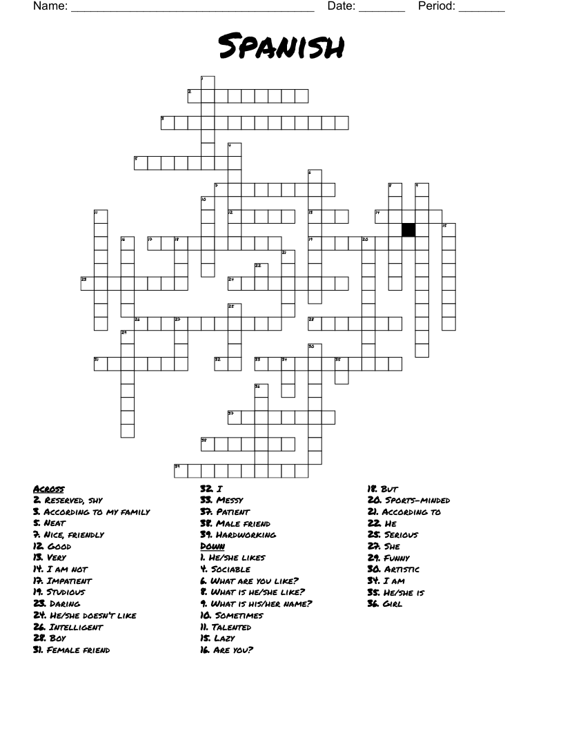 Spanish Crossword