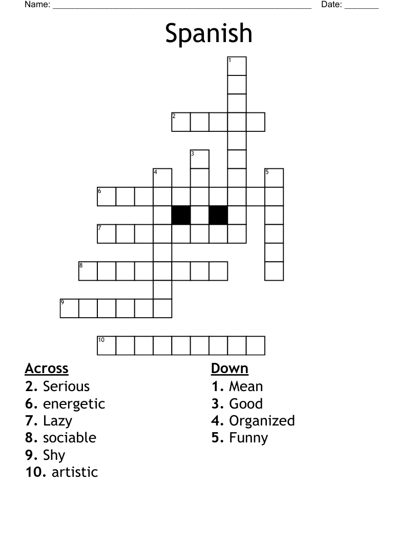 Spanish Crossword