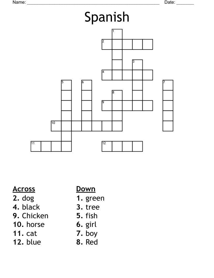 Spanish Crossword