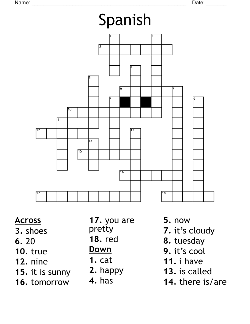 Spanish Crossword