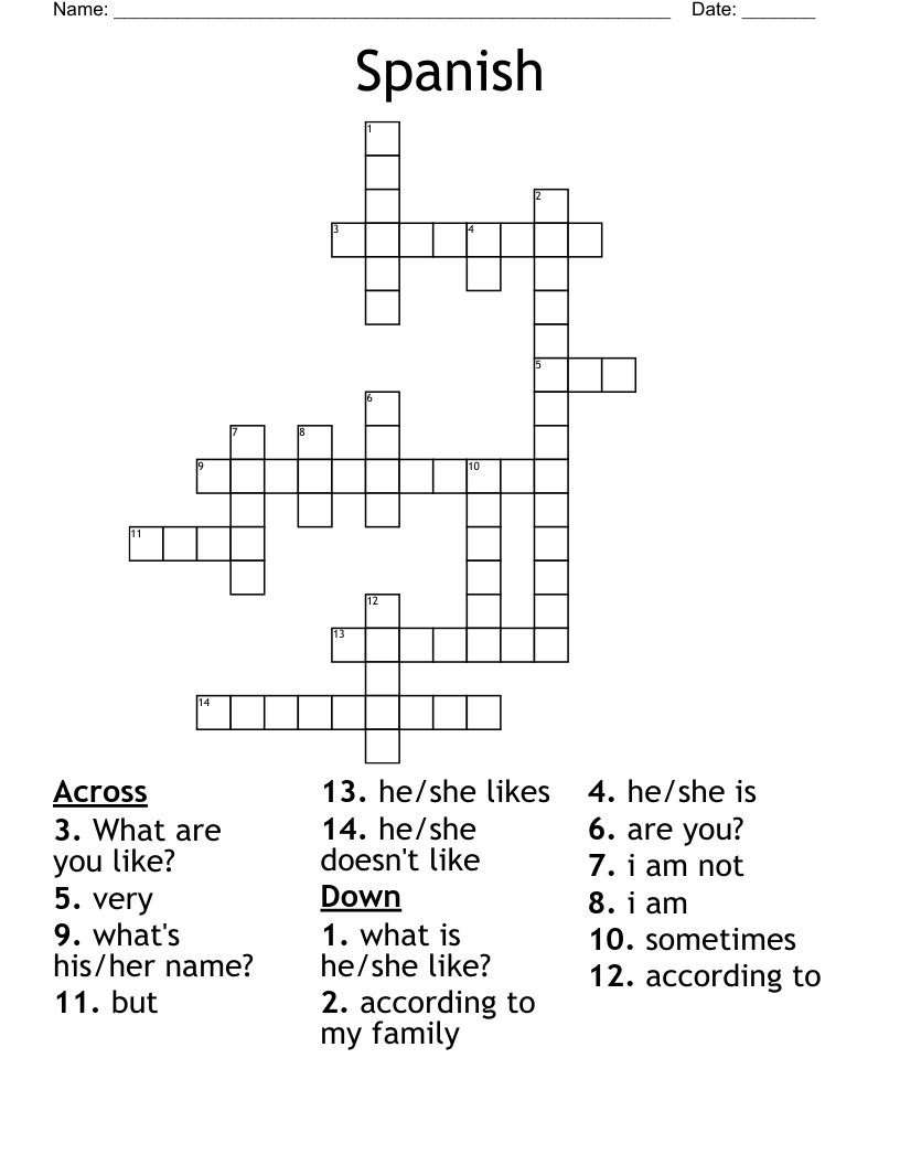 Spanish Crossword