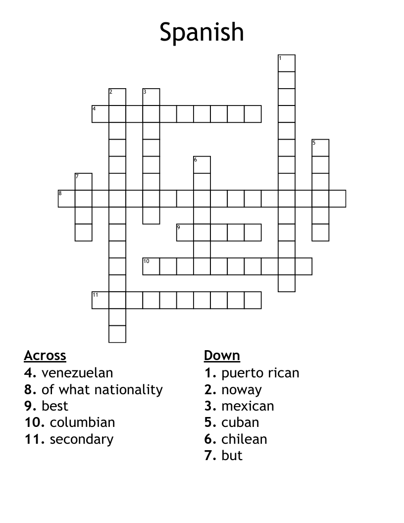 Spanish Crossword