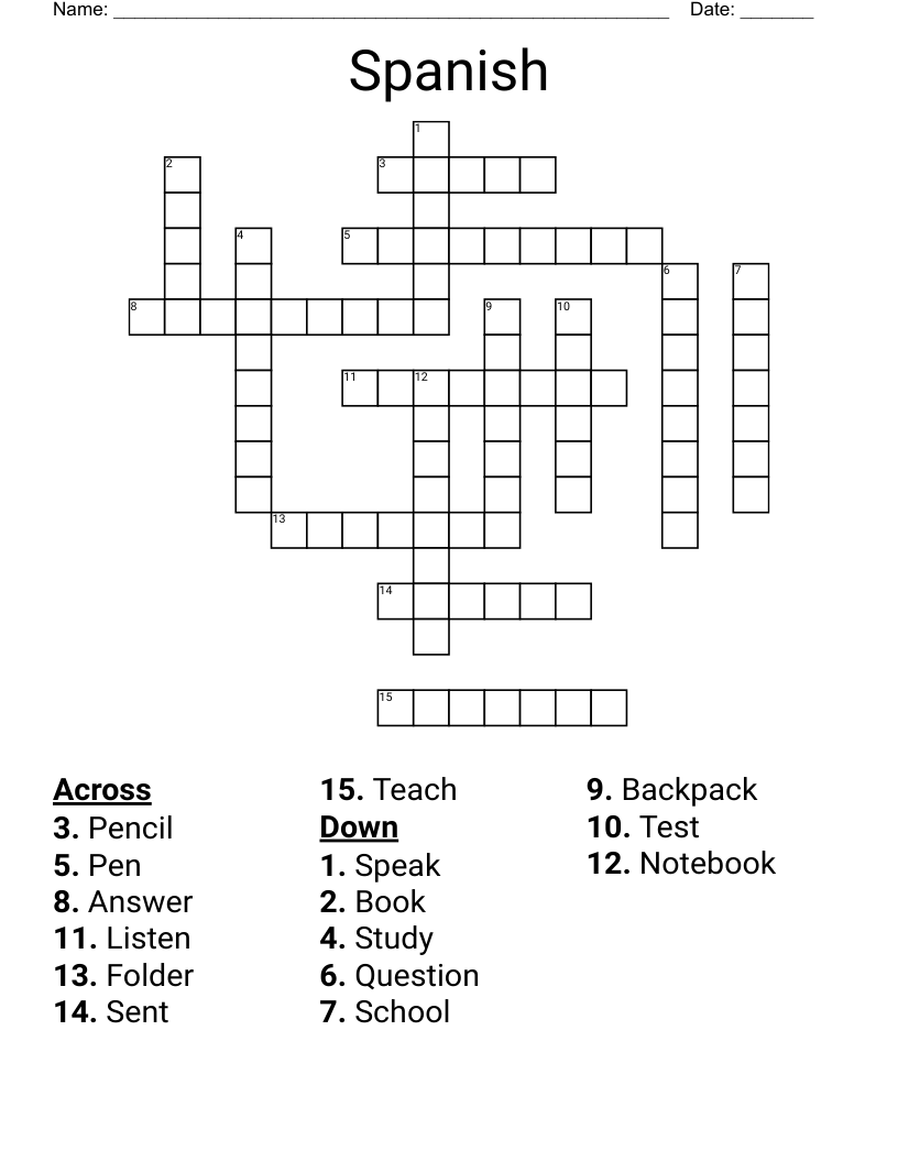 Spanish Crossword