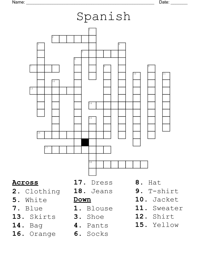 Spanish Crossword