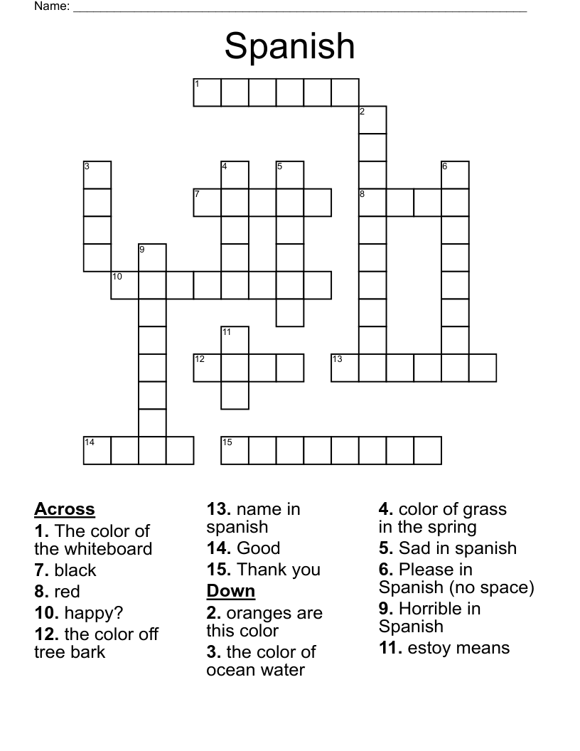 Spanish Crossword