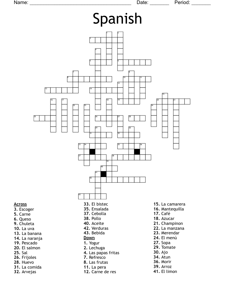 Spanish Crossword