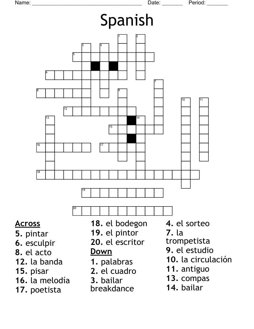 Spanish Crossword
