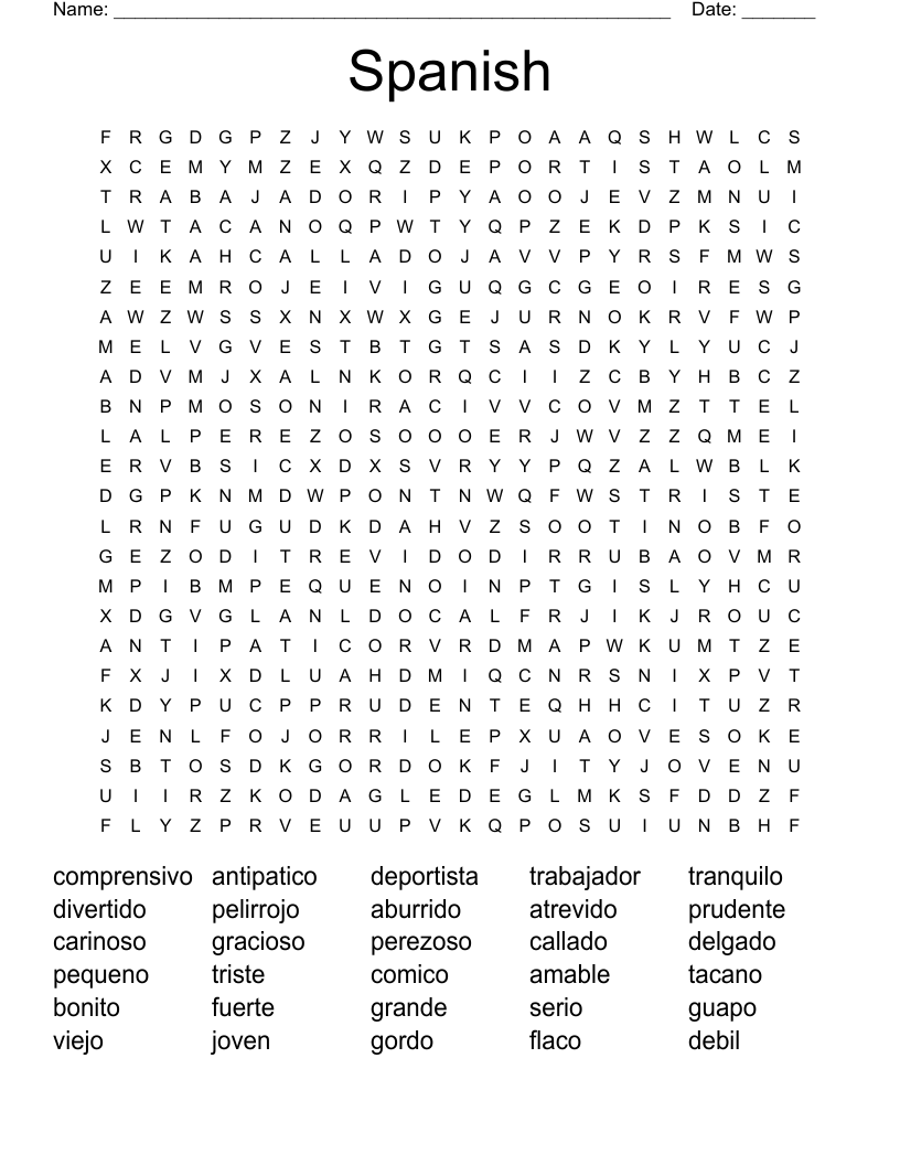 Spanish Word Search