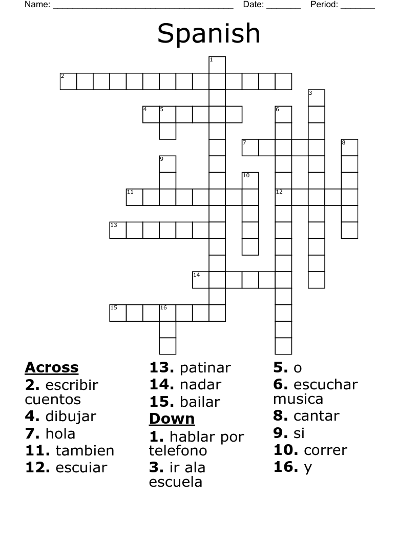 Spanish Crossword