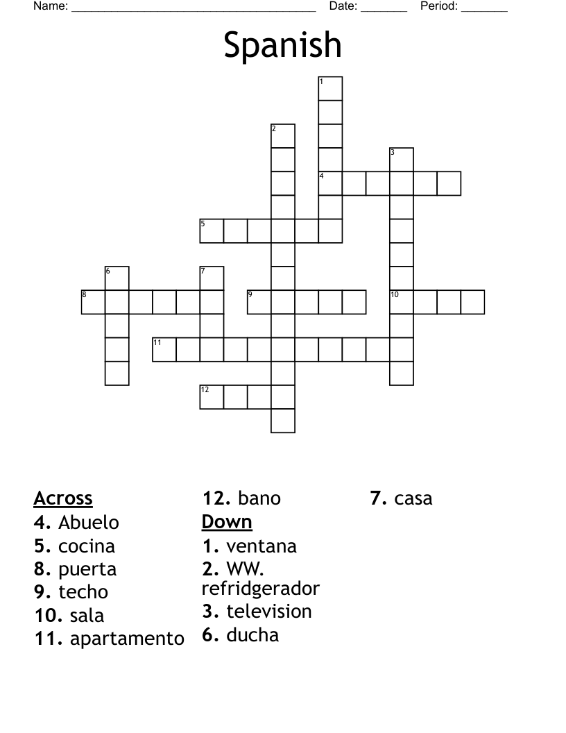 Spanish Crossword