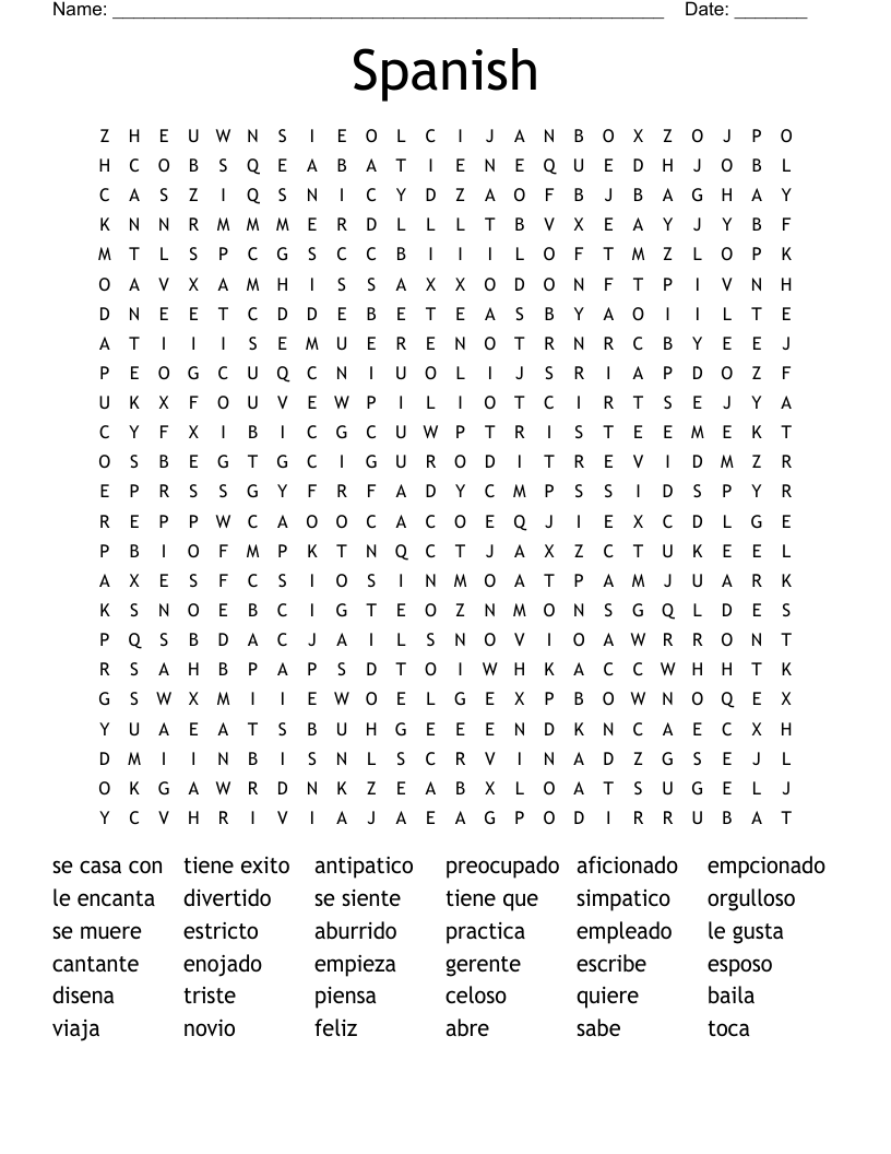 Spanish Word Search