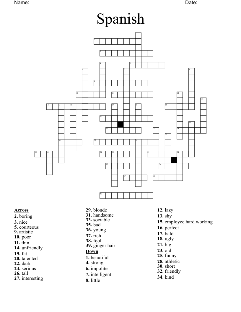 Spanish Crossword