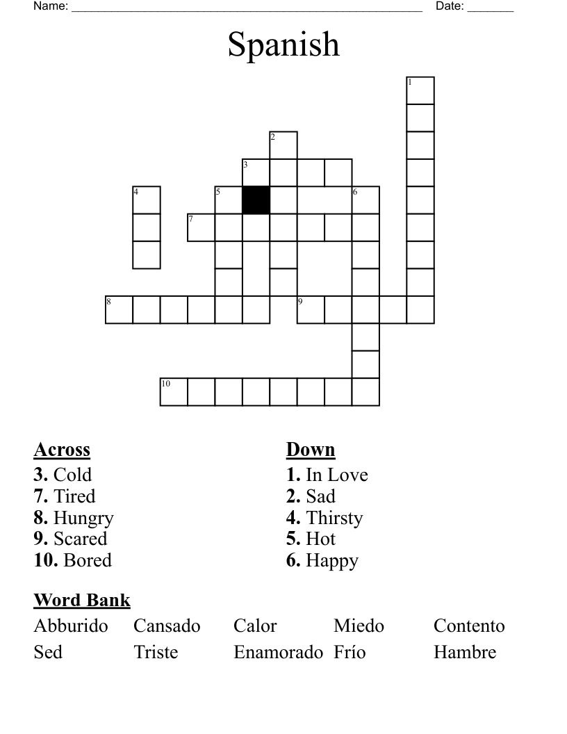 Spanish Crossword