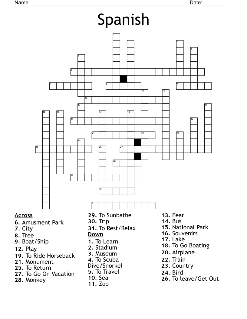 Spanish Crossword