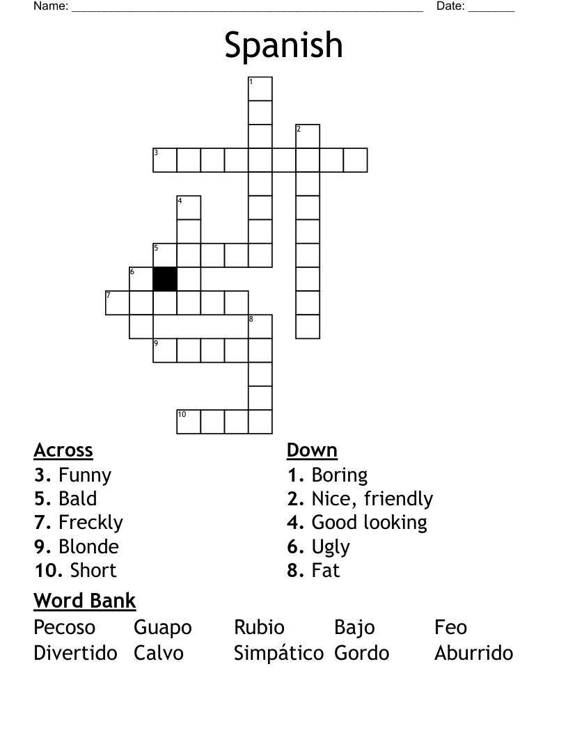 Spanish Crossword