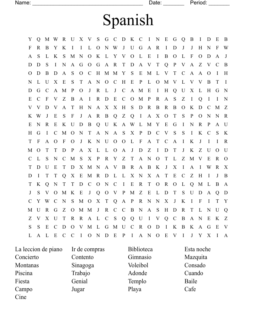 Spanish Word Search