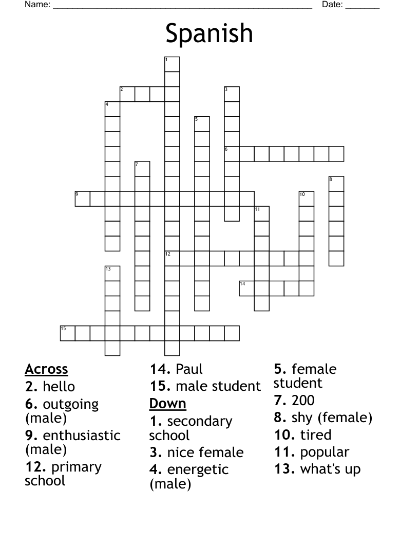 Spanish Crossword