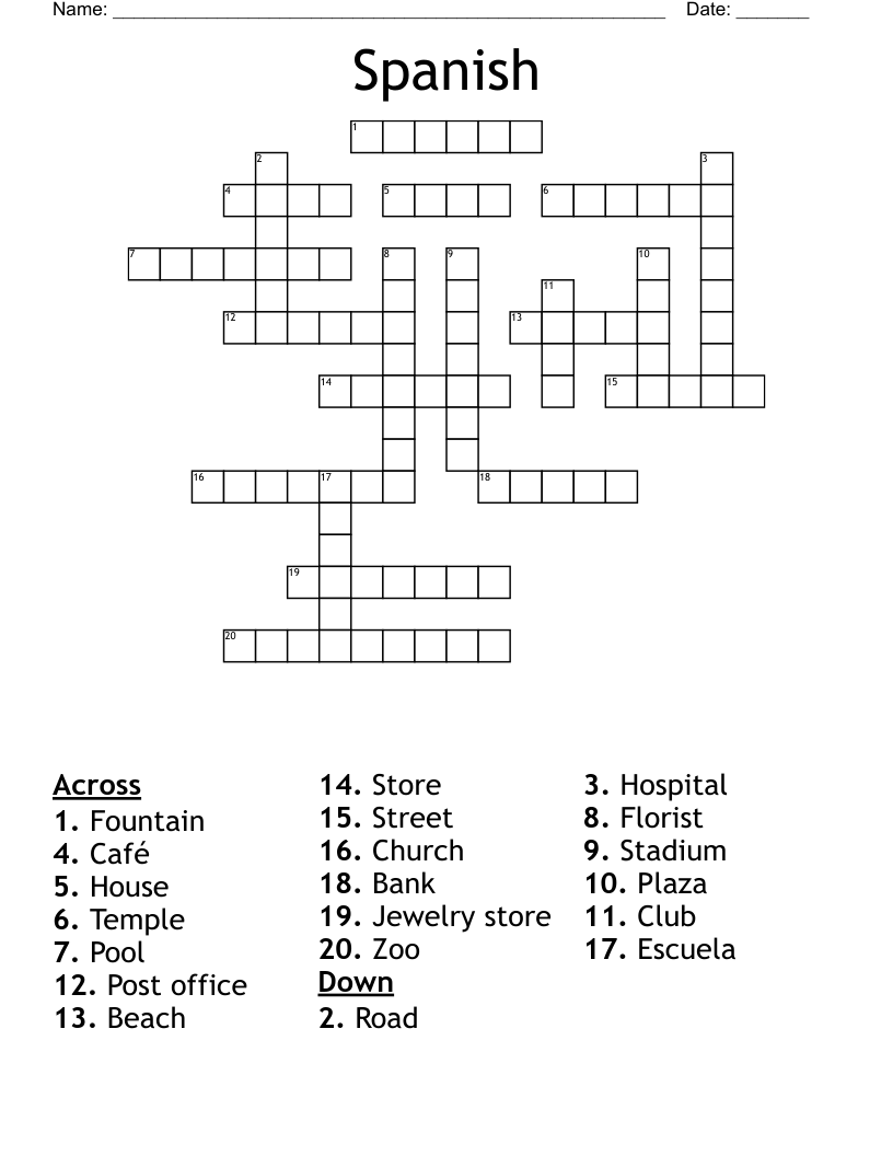 Spanish Crossword
