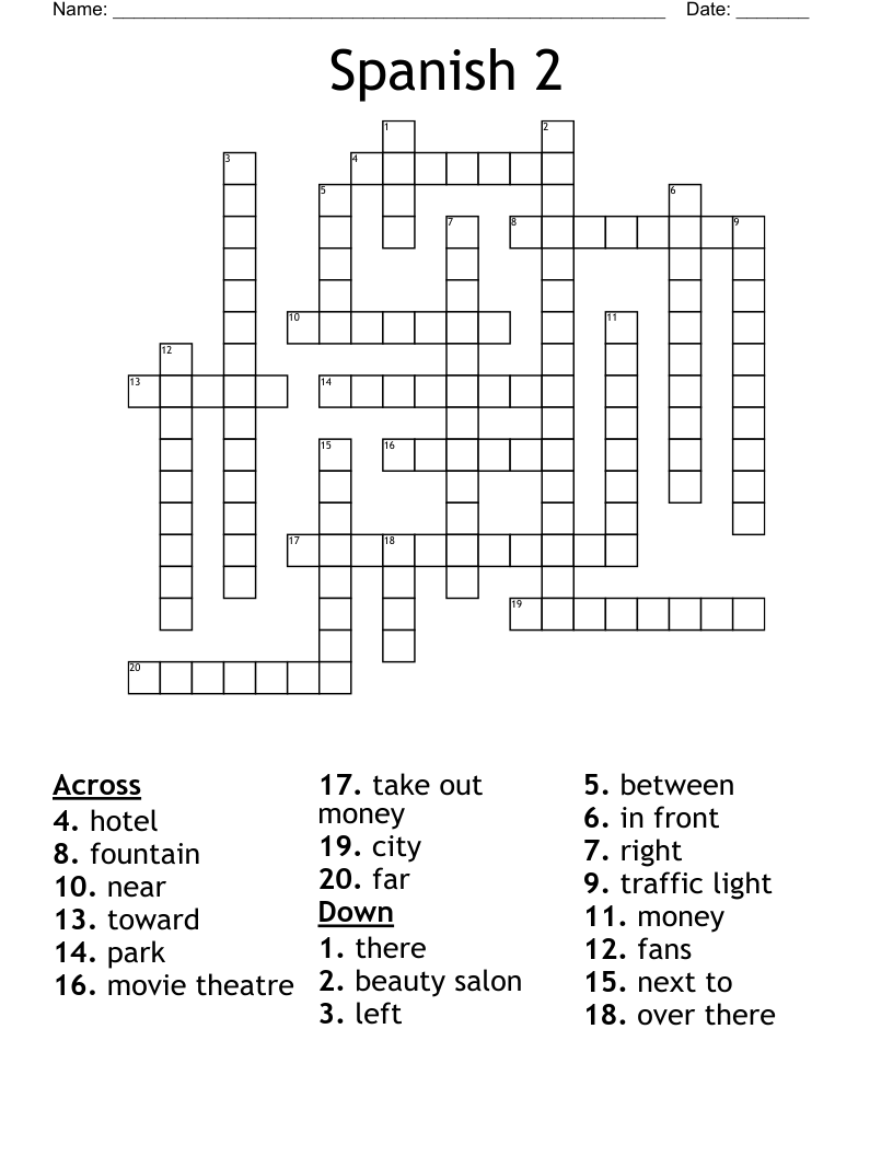 Spanish 2 Crossword